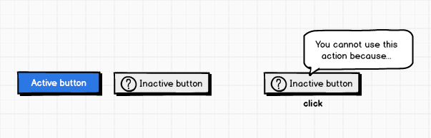 Active and inactive button states with click description