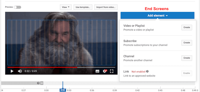 YouTube end screens