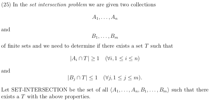 the so called set intersection problem