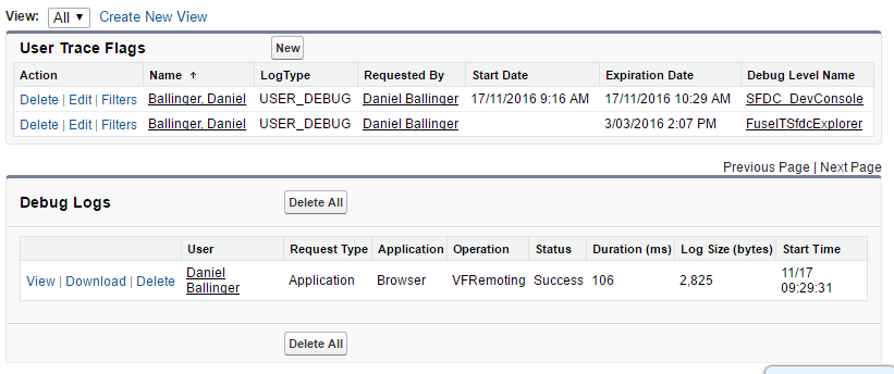 VFRemoting log