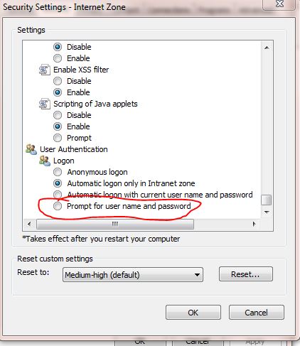 Custom security zone