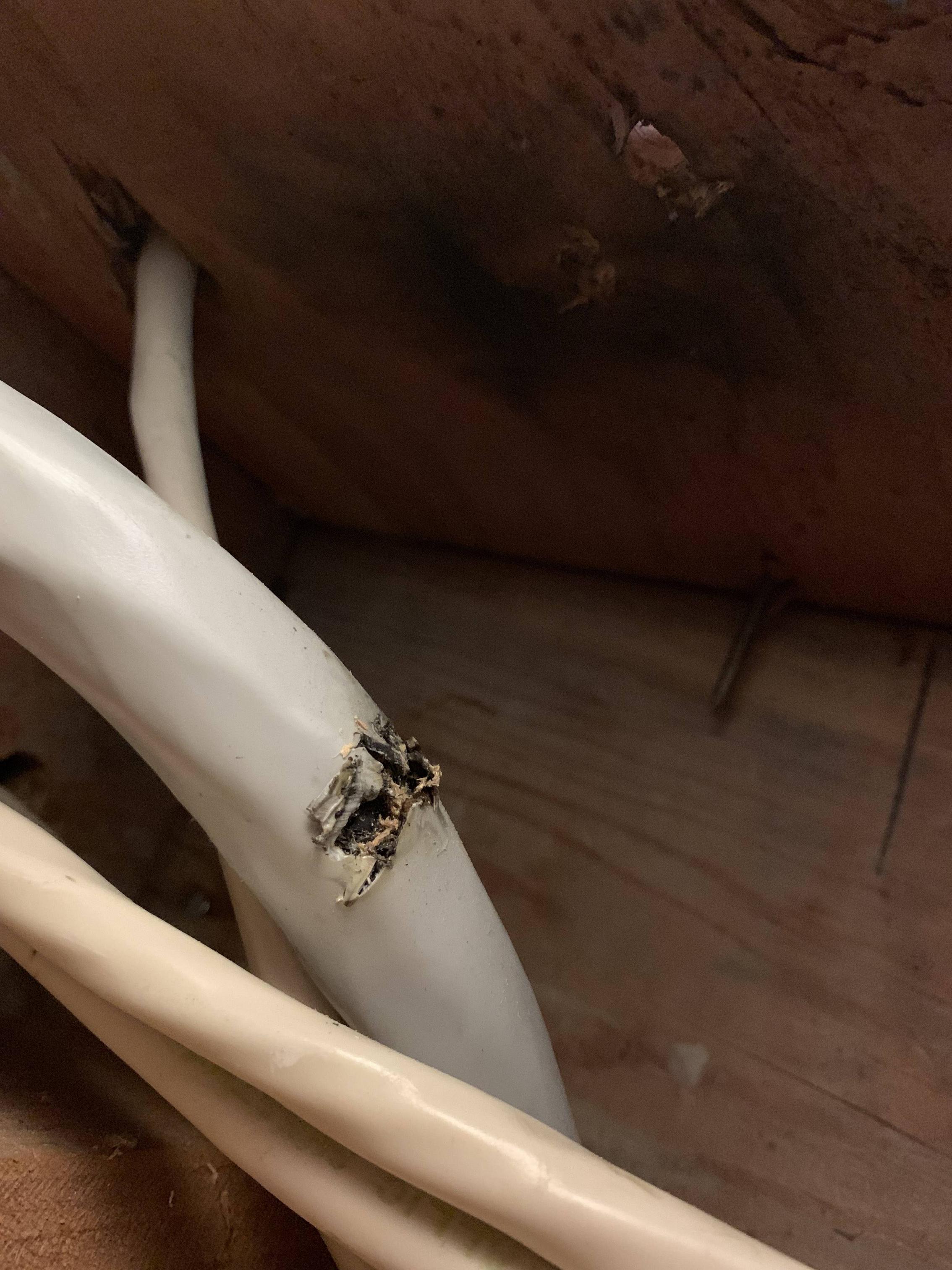 Damaged cable from drill