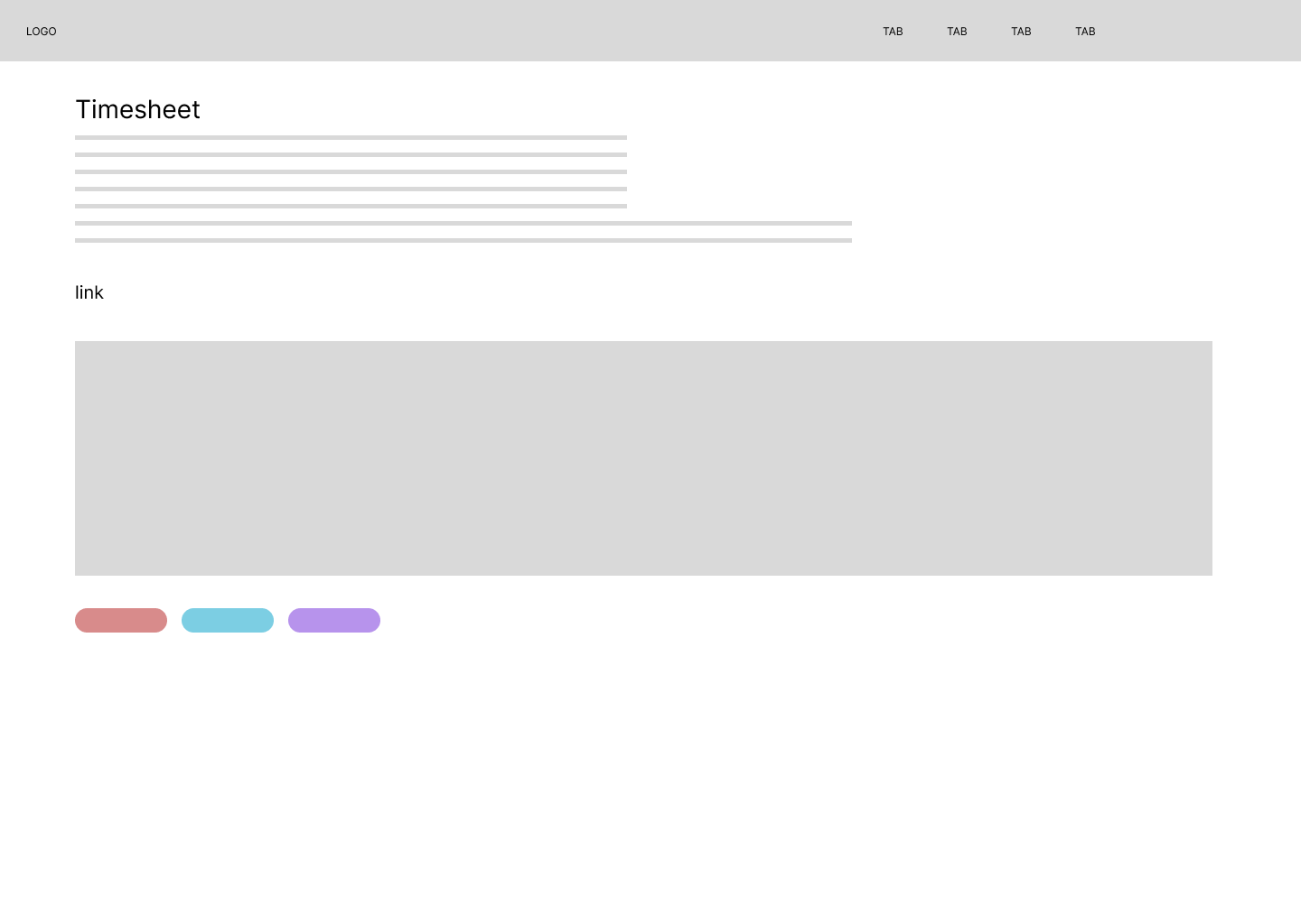 Timesheets page