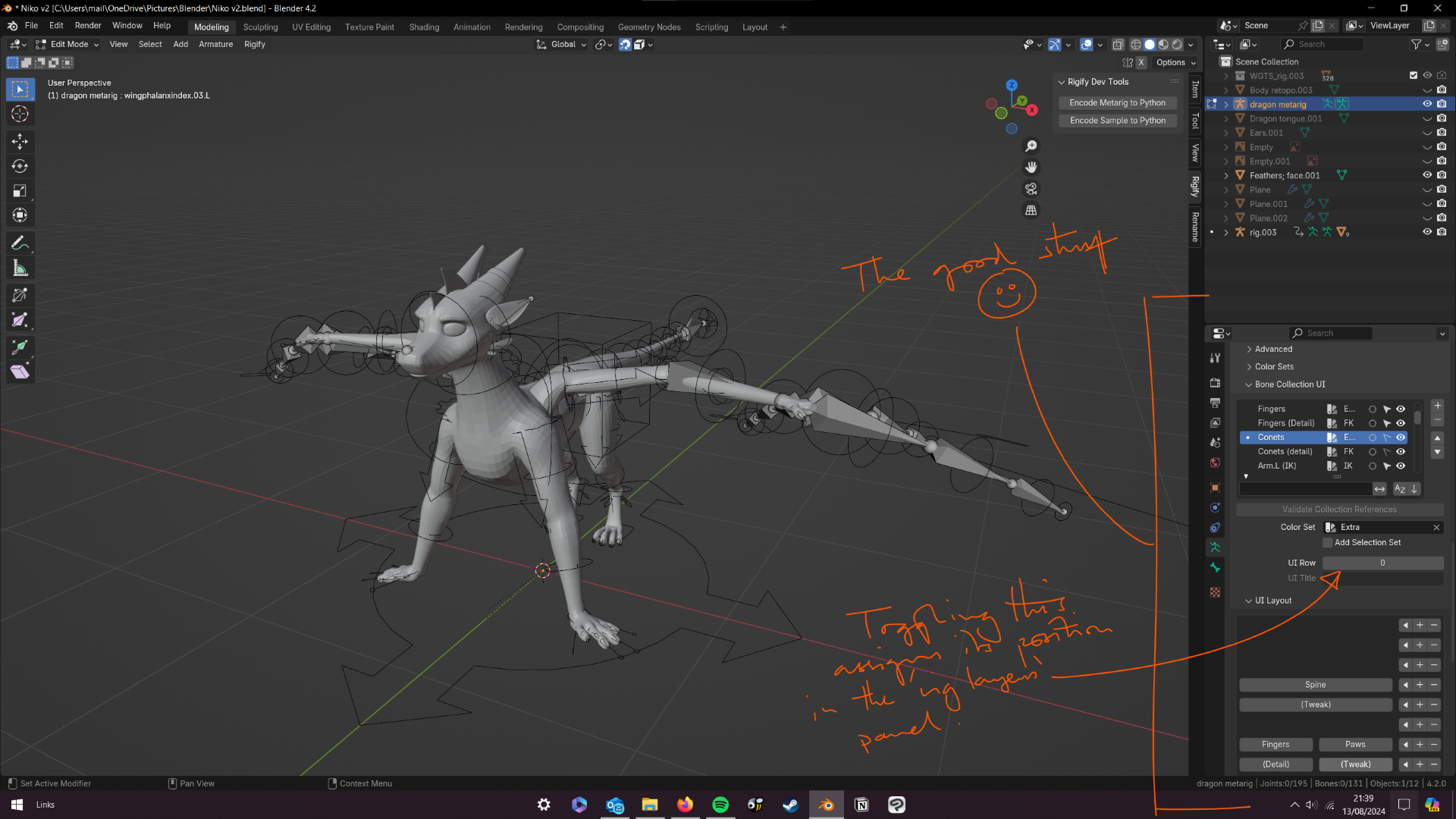 UI showing how to assign new bone collections to rig layers