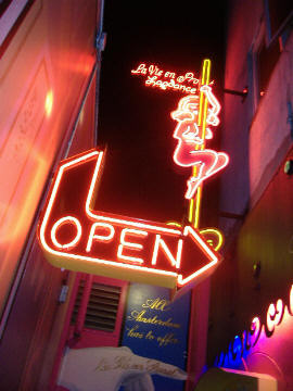 neon lights of an entrance