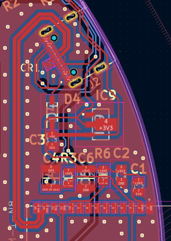 ESP32 C6 USB layout