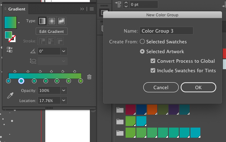 a little screenshot of my palettes as I follow the process outlined