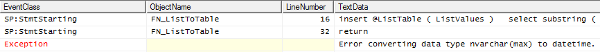 SQL Server Profiler trace results unhelpful