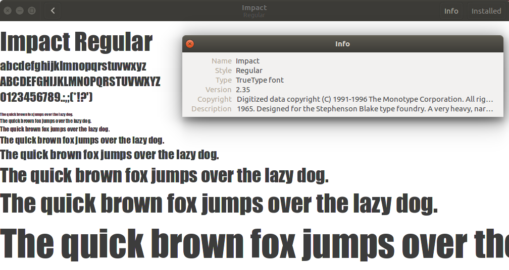 Impact font in Ubuntu Linux