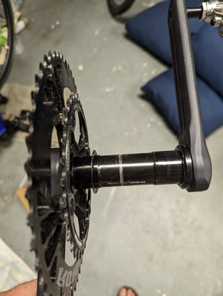 Side view of crank axle showing the depth of the notch