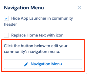 Default navigation in the community builder