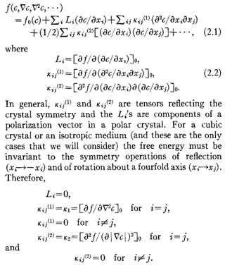 Derivation of Free Energy by Cahn & Hilliard