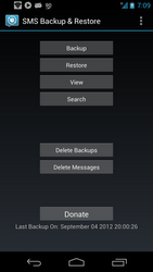 SMS Backup & Restore Main Screen