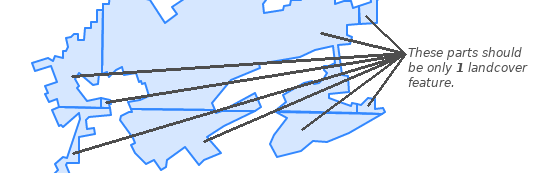 landcover features splitted by the st_subdivded MultiPolygon