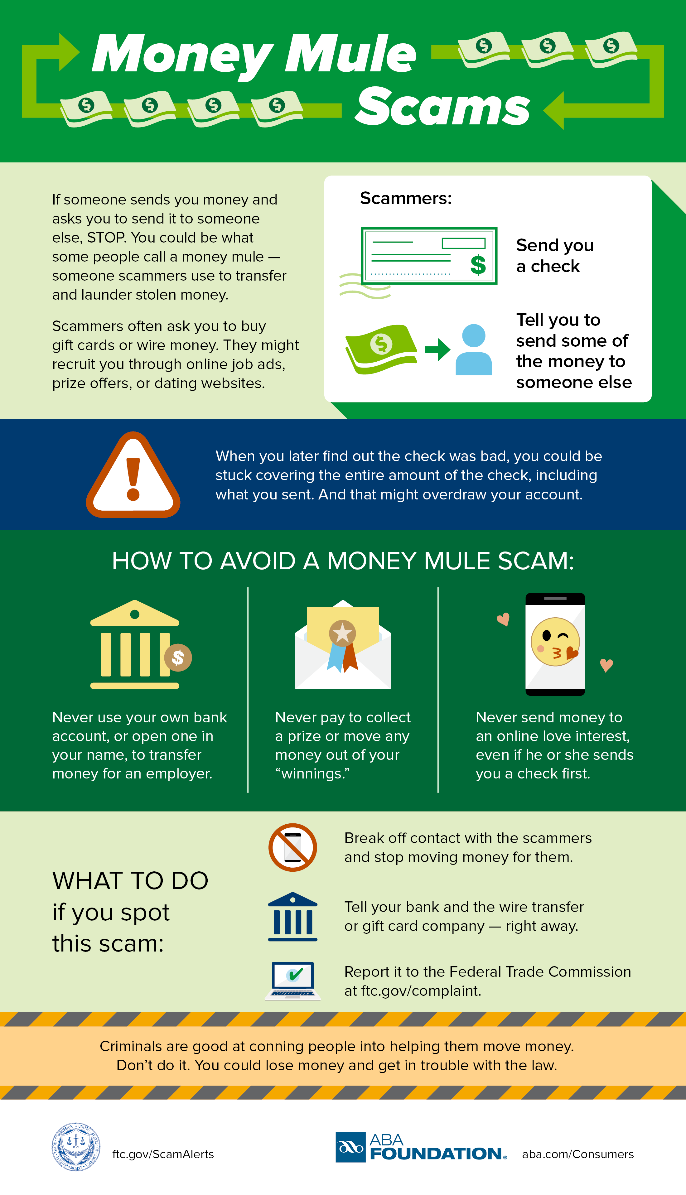 FTC infographic on money mule scams