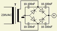 Simple schematic explaining how to place capacitors.