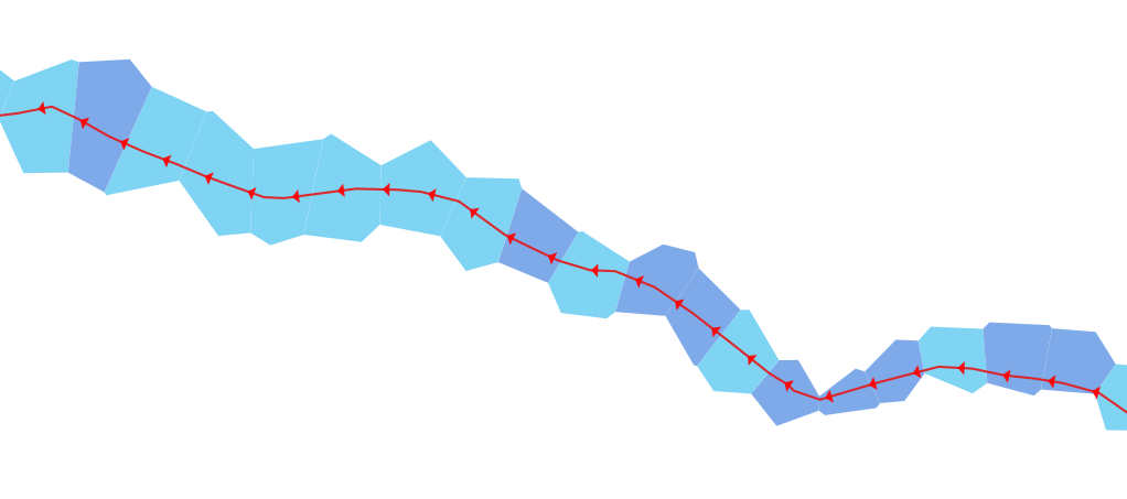 Line intersecting polygons