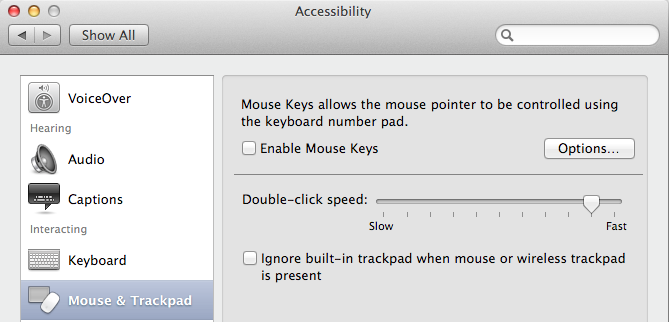 Accessibility preferences