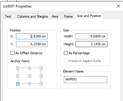 textbox properties with named element