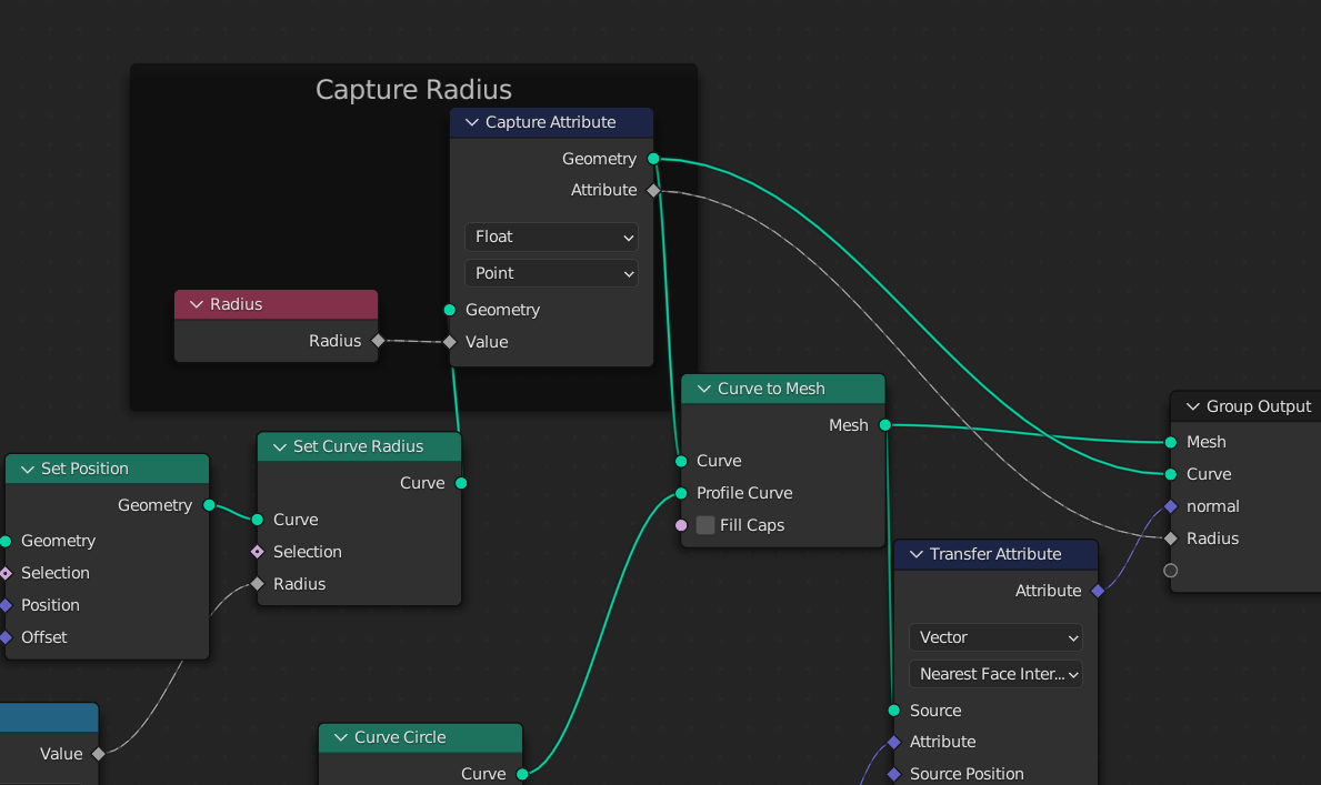 capture radius of trunk/stem