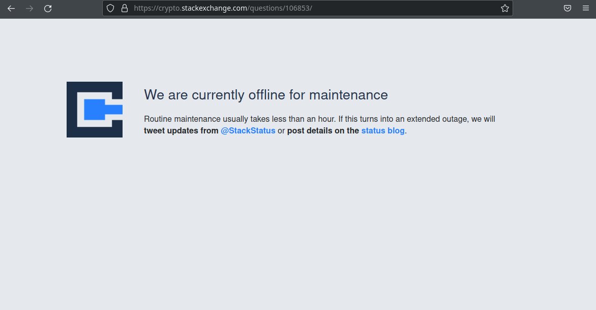 cryptography site under maintenance