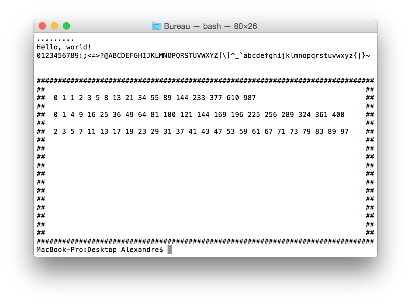 Test Program Output