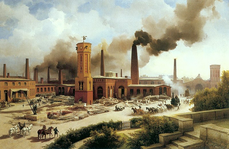 Train factory of August Borsig in 1847.