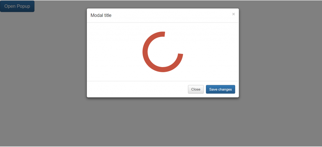 Loading animation in a modal