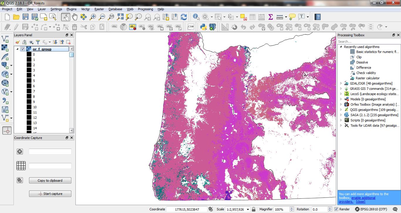 screenshot of unused legend values in QGIS.