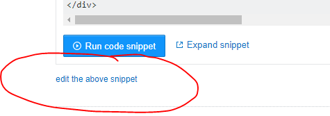"edit the above snippet"