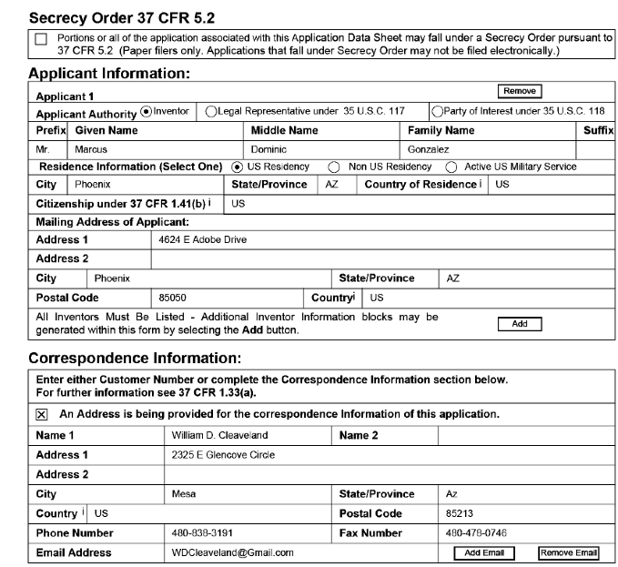 Information about the Applicant of US20110056000