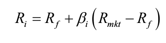 R_i = R_f+\Beta_i(R_{mkt}-R_f