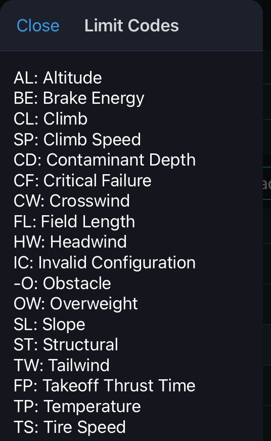 MATOW Factors from APG Genesis iPrefligtht IOS App