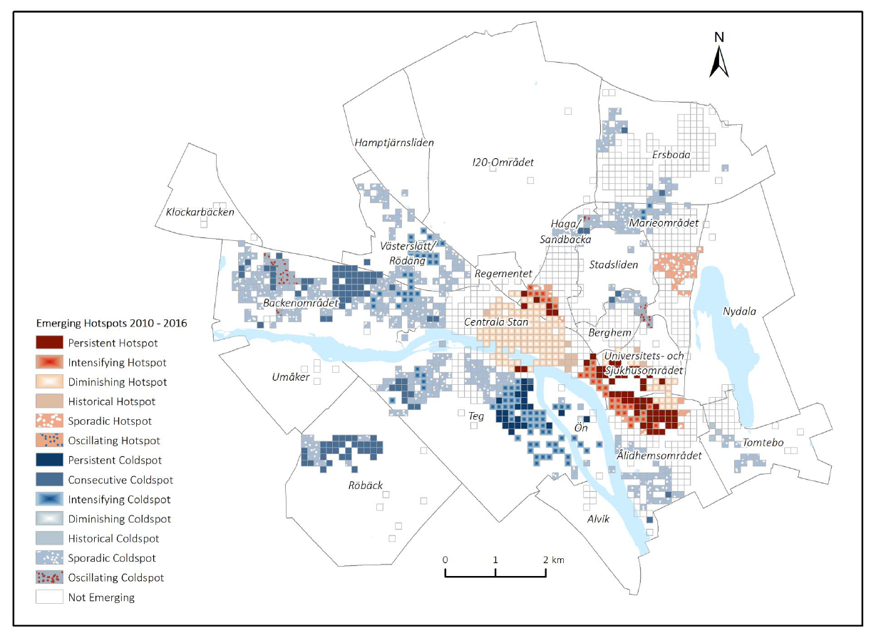 Example of a previous emerging hotspot analysis I've done