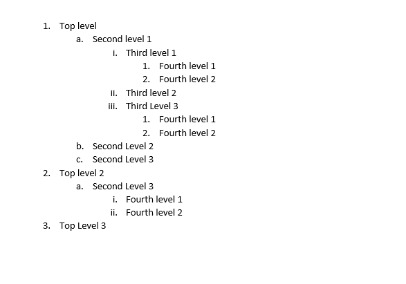 Current Menu Structure