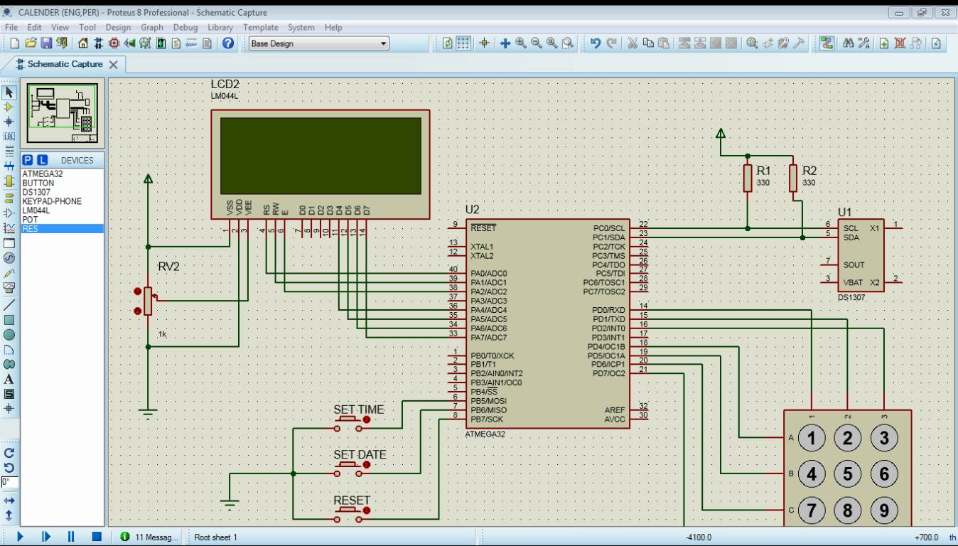 The Circuit in Proteus