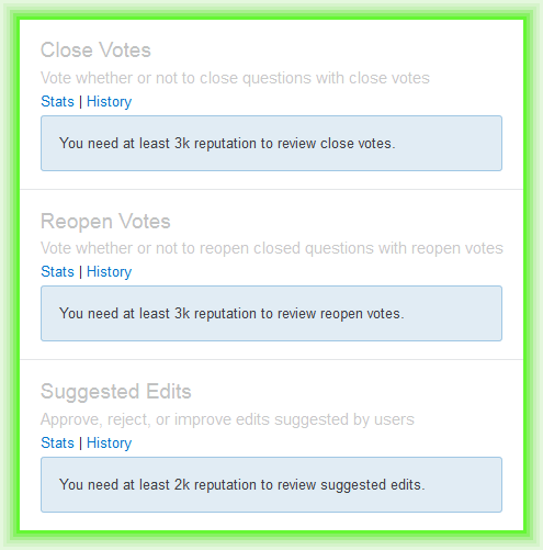 old review queue visual design