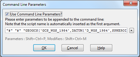 Command Line Parameters dialog