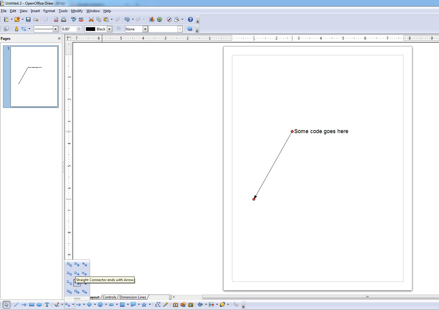 OpenOffice.org Draw connectors