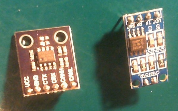 CJMCU2551 left, TJA1050 right