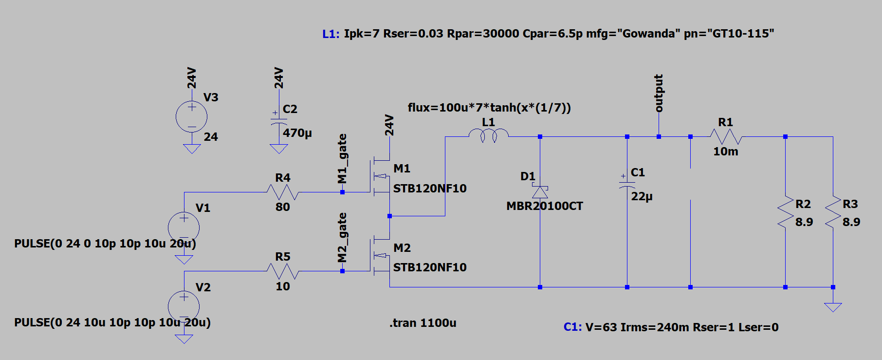 synchronous buck regulator in LTSpice