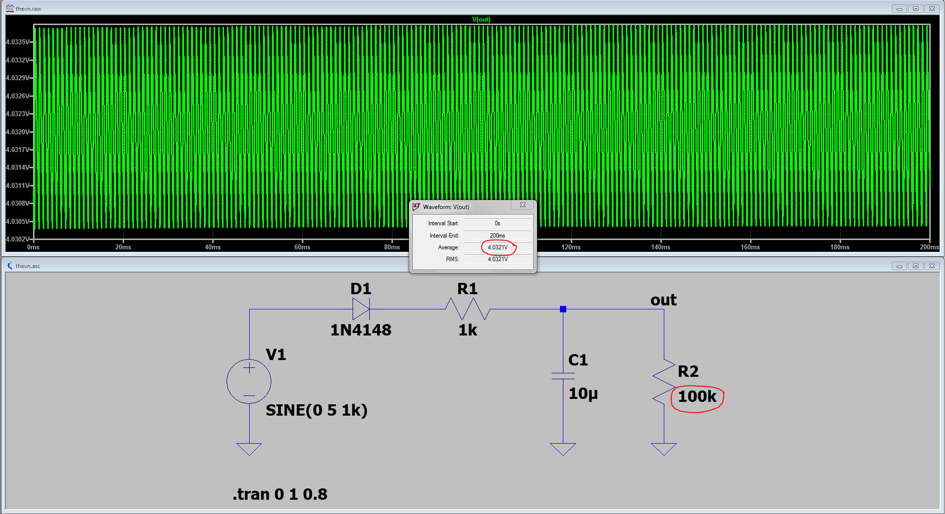 voltage for 100k load