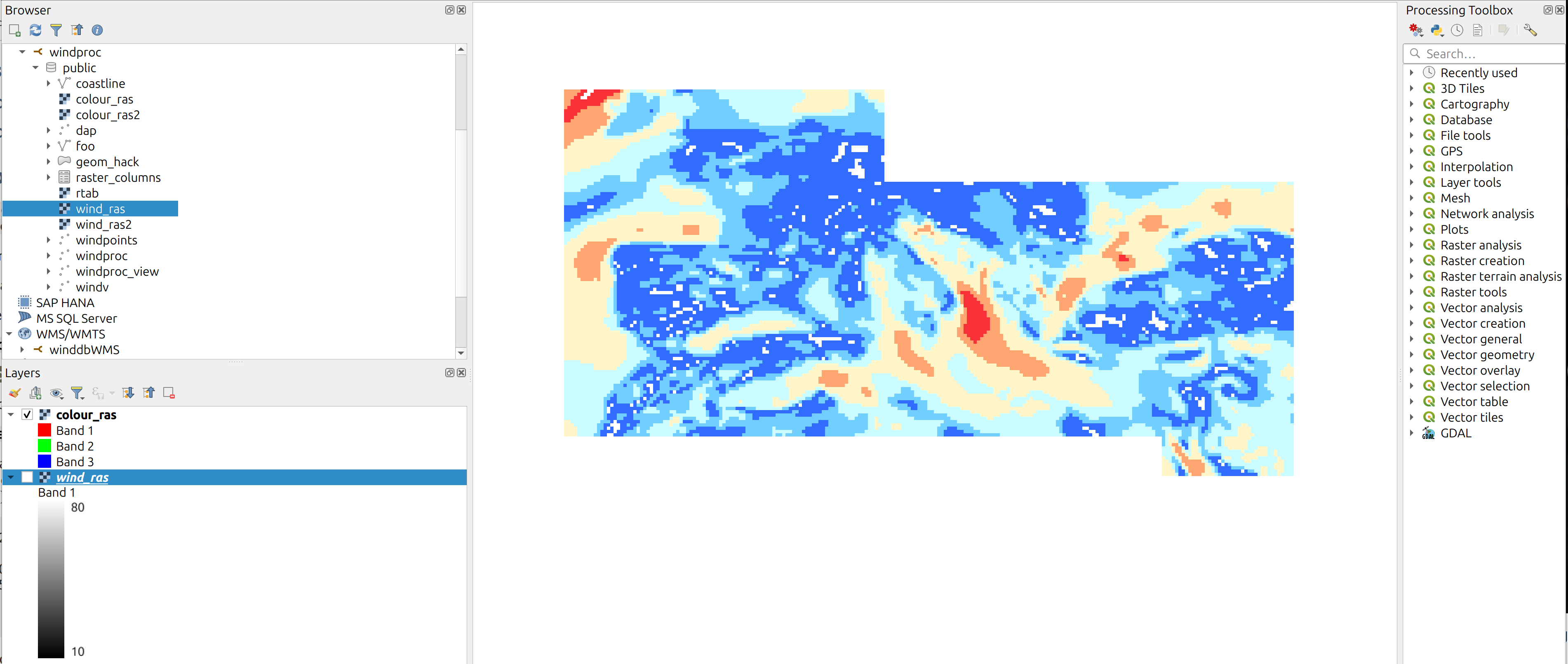 Colour image in Qgis