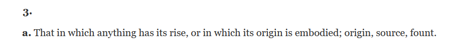 OED, “beginning,” n., 3, a