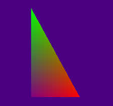 Rotated triangle over the Y-axis (pixels with Z>1 discarded)