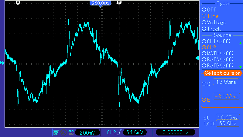 oscilloscope probe tip to hand