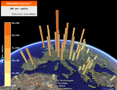 3-D thematic map in Google Earth