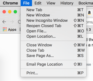 dropdown menu