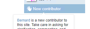 New contributor indicator screenshot