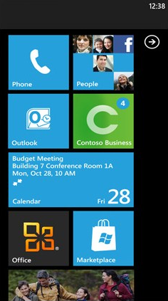 Screenshot of Windows Phone 7